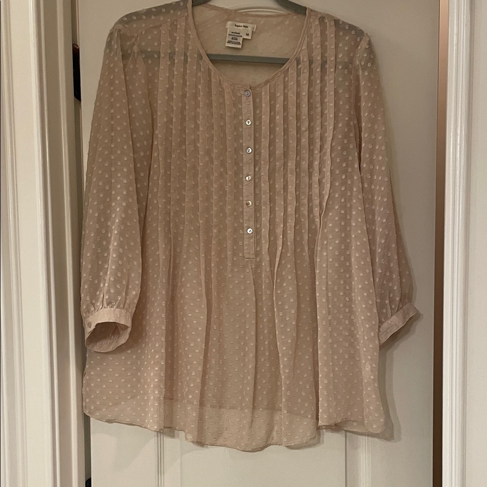 Sophie Max Beige Polka Dot Blouse
